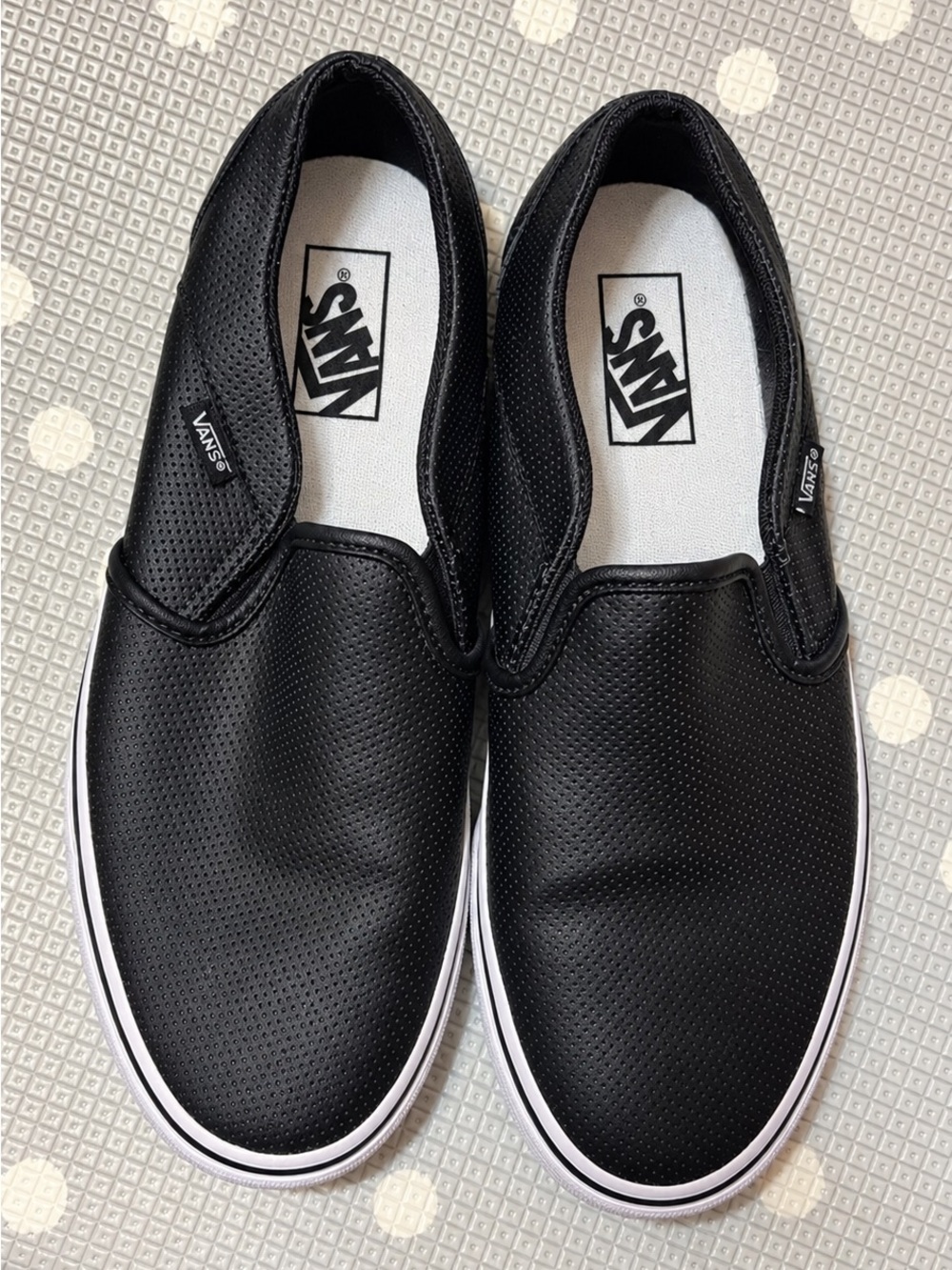 Vans Black Perforated Slip-On Loafers